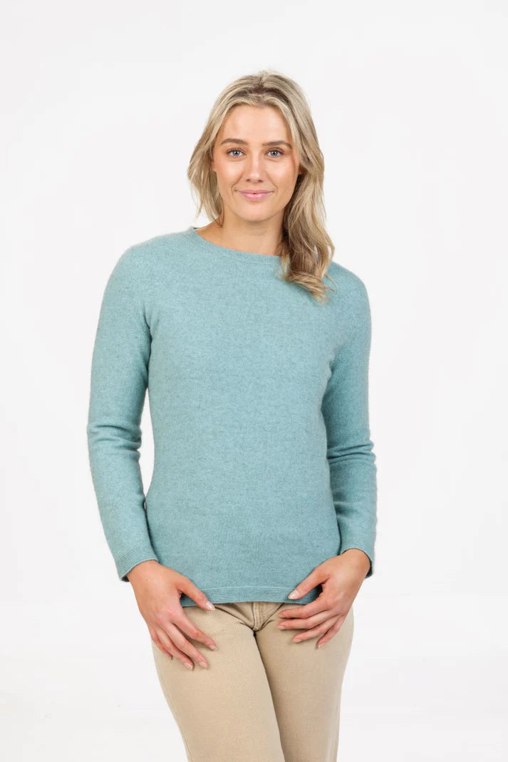 Womens Crew Neck Plain Sweater Topaz NB682