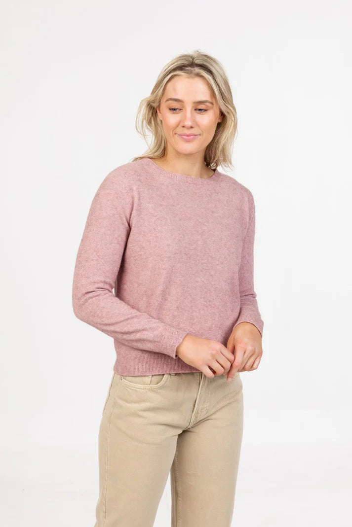 Womens Classic Crop Sweater Rosewood NB870