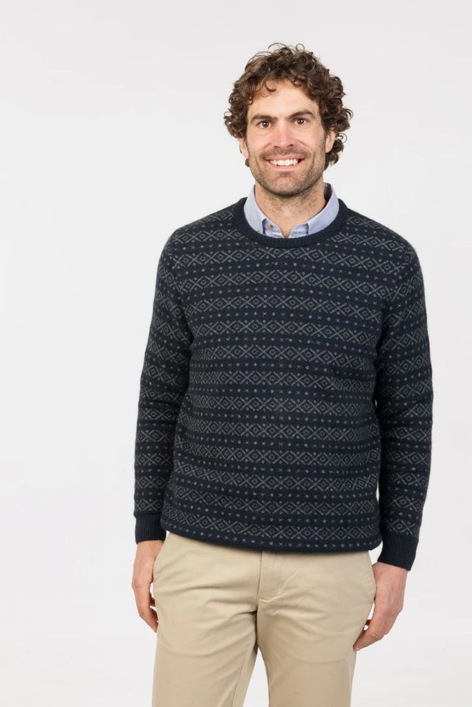 Mens Fairailse Sweater Navy NE433