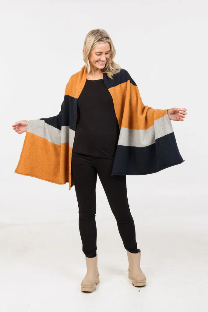 Womens Travel Wrap Ginger Stripe NE815
