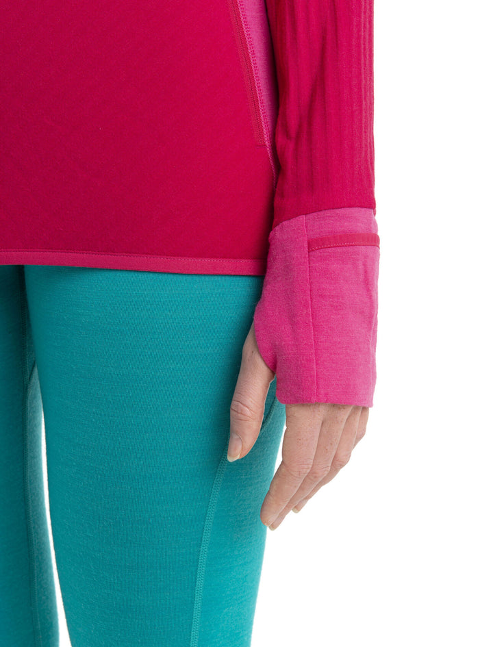 Womens RealFleece™ Merino Descender Long Sleeve Zip Jacket Electron Pink / Tempo 103900