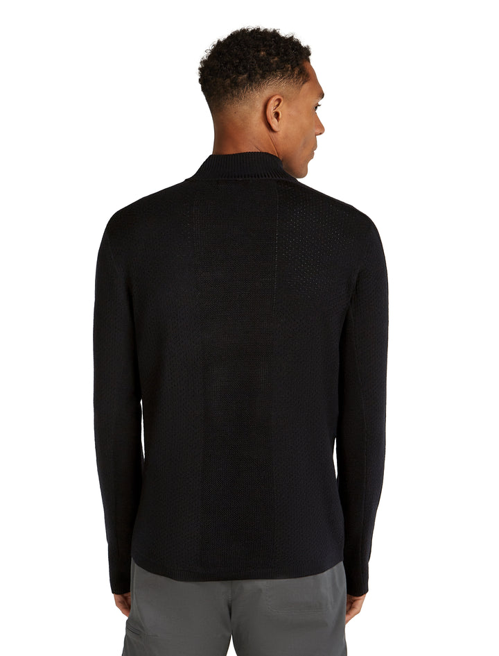 Mens Merino Icebreaker Anniversary Original LS Half Zip Black 0A579D