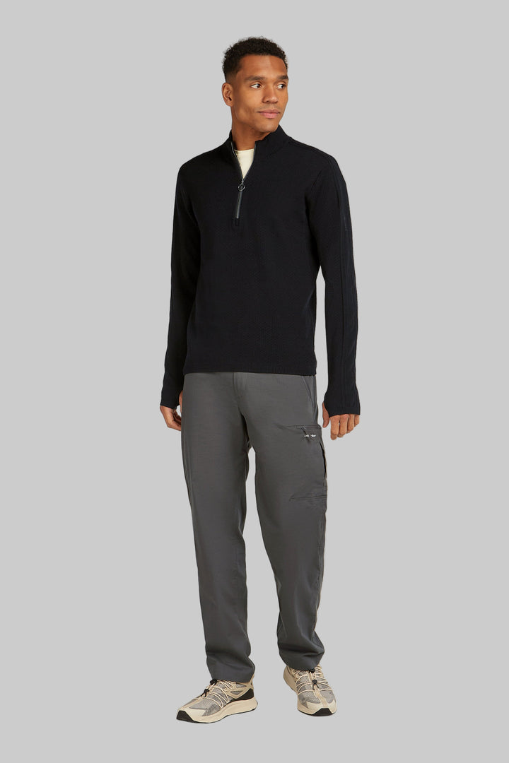 Mens Merino Icebreaker Anniversary Original LS Half Zip Black 0A579D