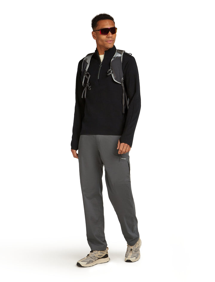 Mens Merino Icebreaker Anniversary Original LS Half Zip Black 0A579D
