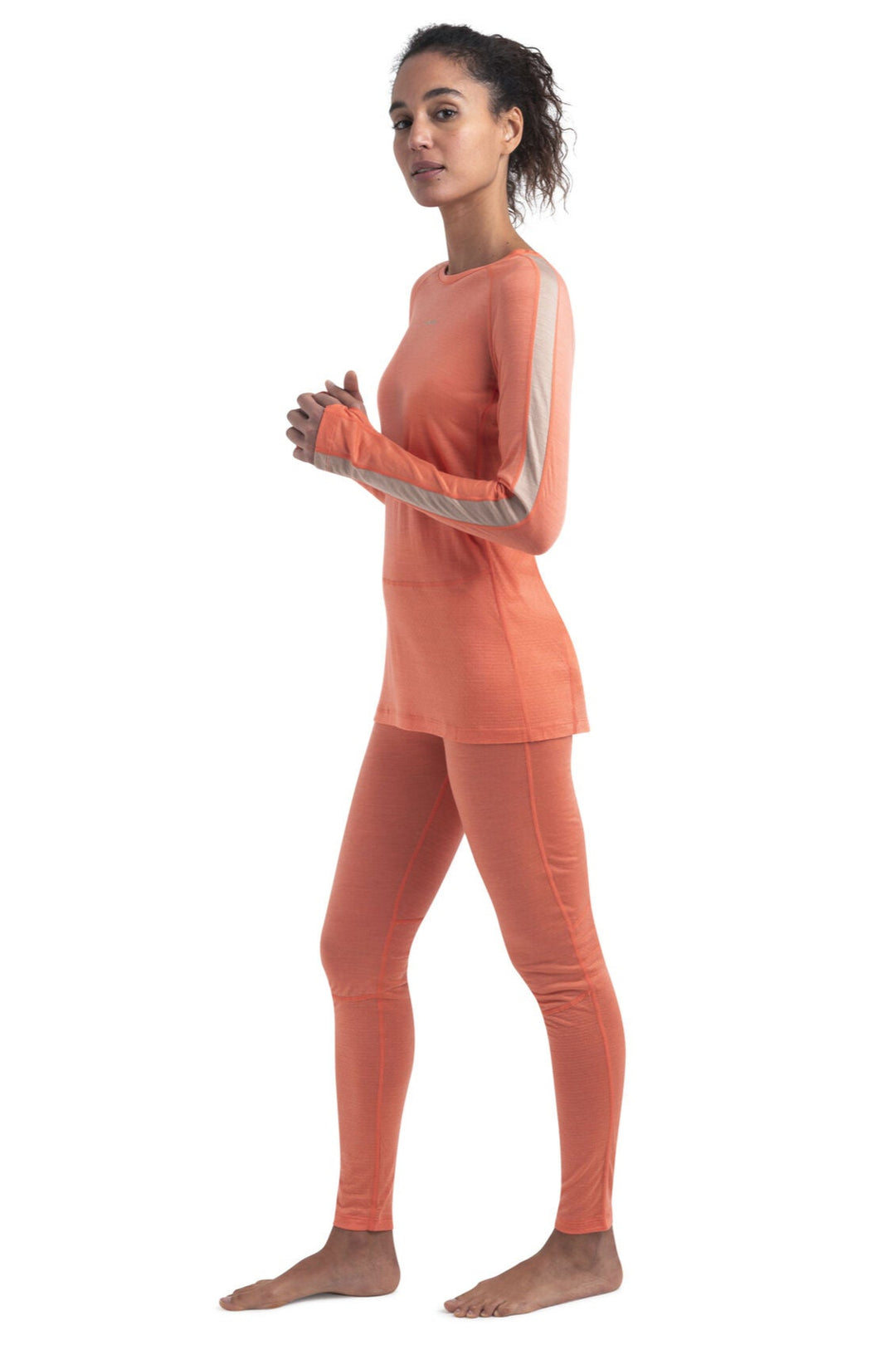 Womens 125 ZoneKnit™ Merino Blend LS Crewe Tang/Praline 0A56H4