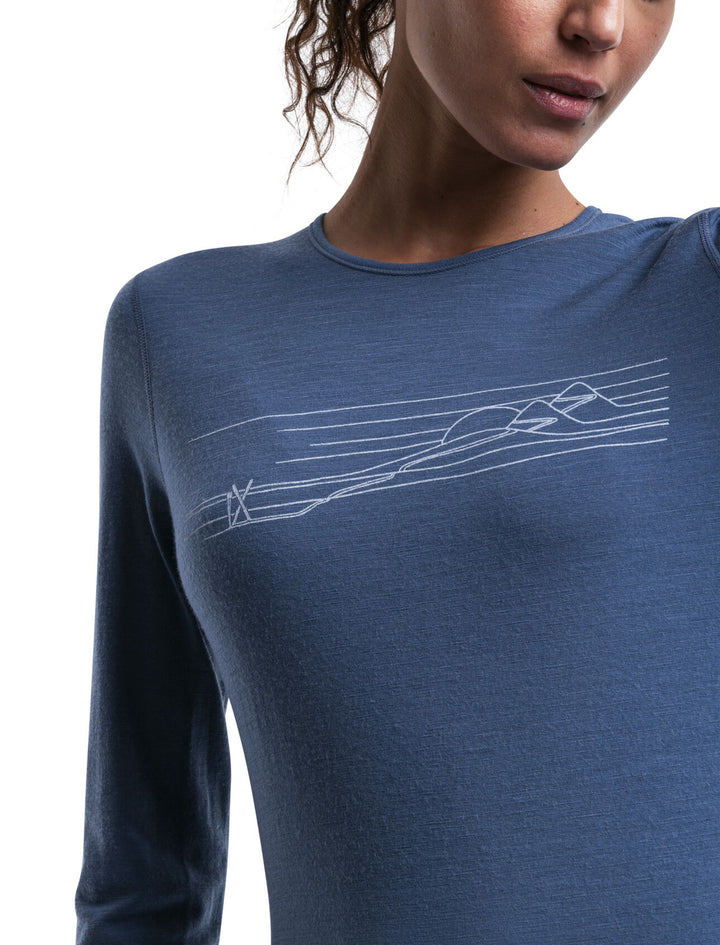 Womens Merino 200 Oasis LS Thermal Top Ski Stripes