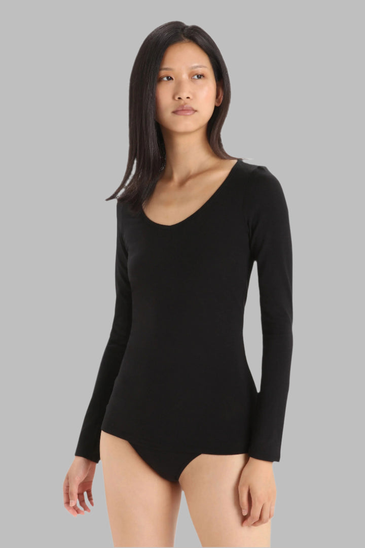 Womens Merino 150  Siren LS Sweetheart Black 103194