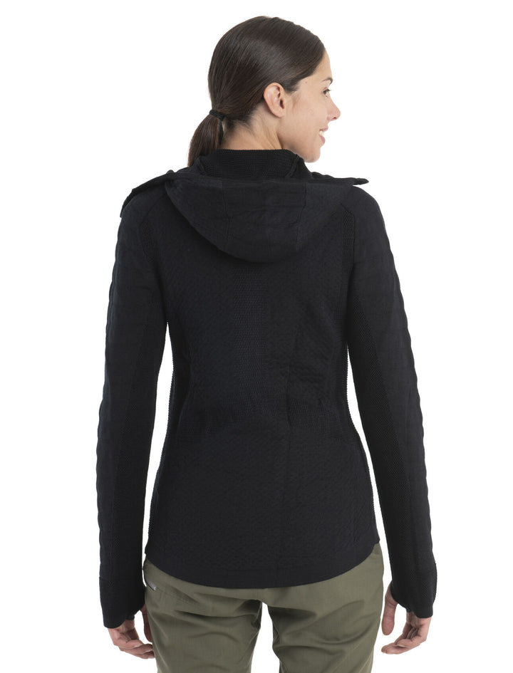 Womens ZoneKnit™ Merino Explore Long Sleeve Zip Hoodie Black 0A56SD