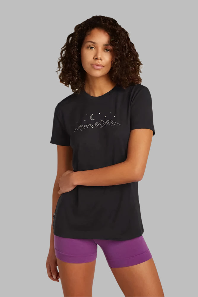 Womens Merino 150 Tech Lite S S T-Shirt Sparkling Stars Black 0A576M