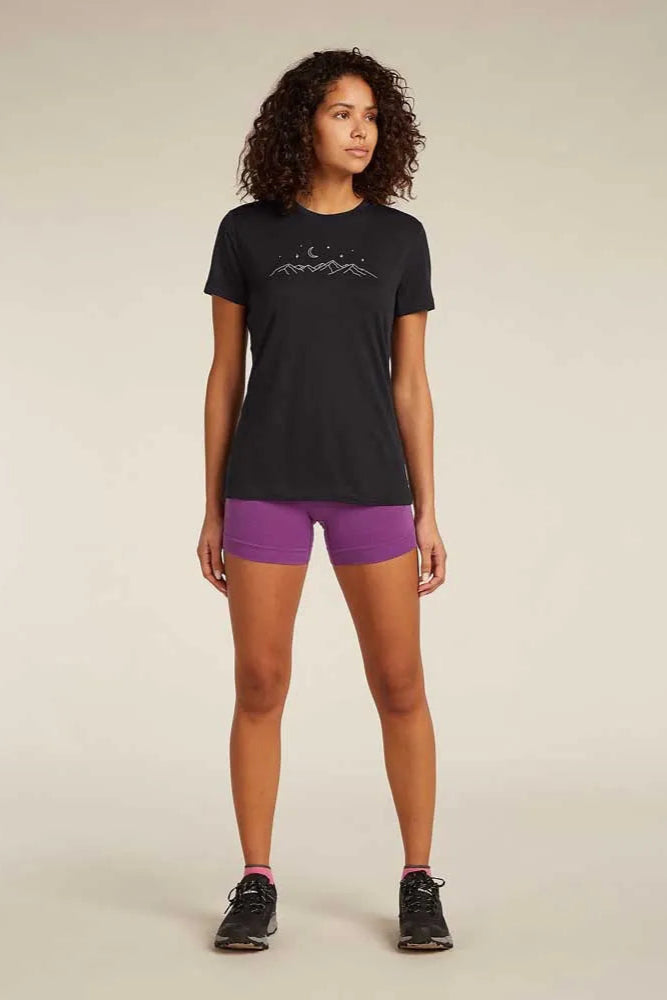 Womens Merino 150 Tech Lite S S T-Shirt Sparkling Stars Black 0A576M