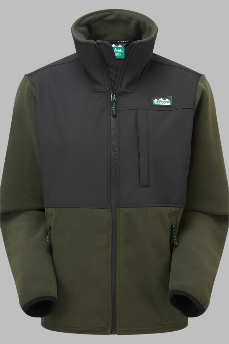 Mens Hybrid Jacket Fleece Black Olive MFLHYFL