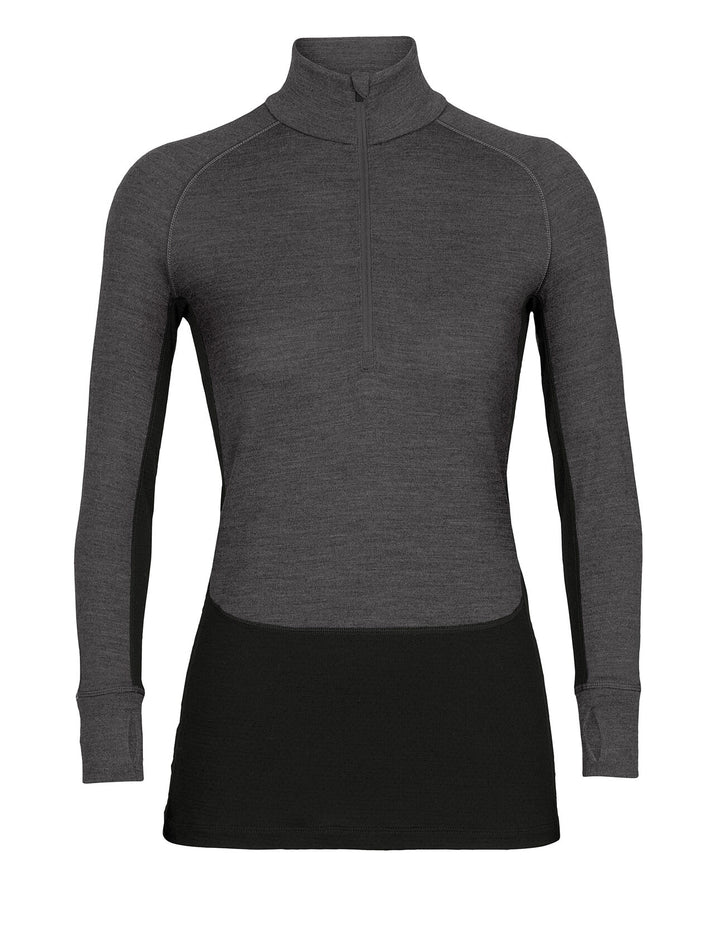Womens 260 Zoneknit LS Half Zip Jet heather/black BA56HI