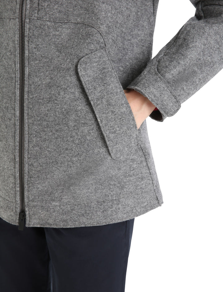 Womens Felted Merino Hooded Jacket Gritstone Heather 0A56JC
