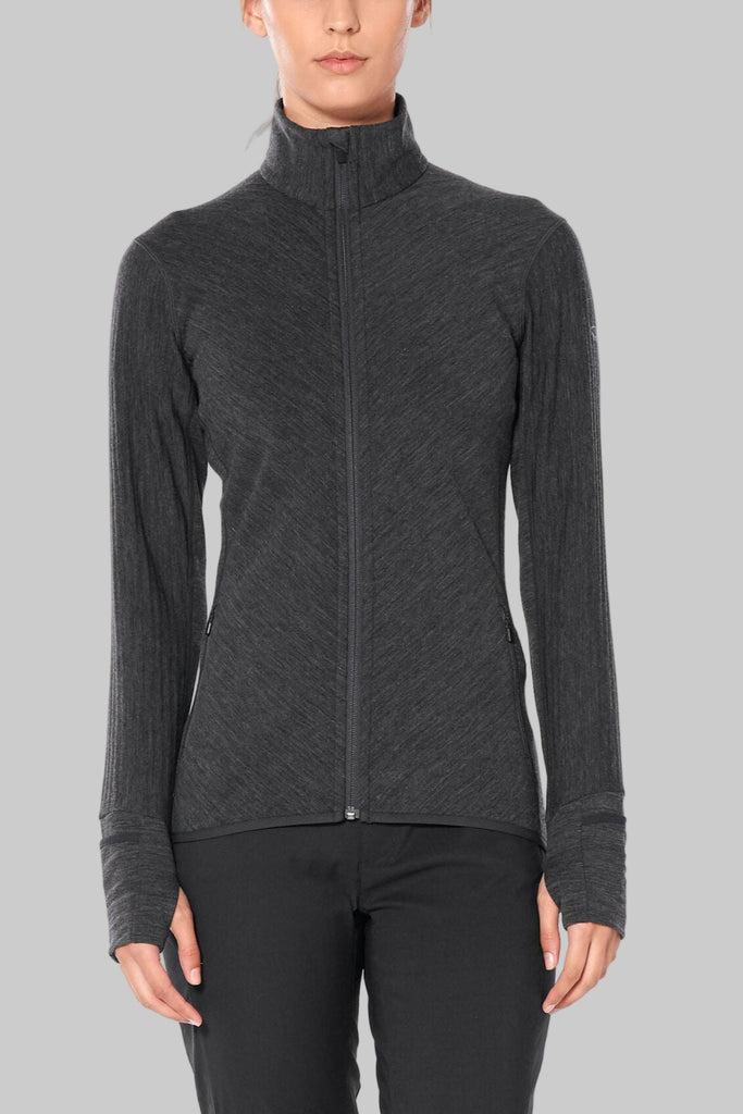 Womens Descender LS Zip  Jet Heather 103900