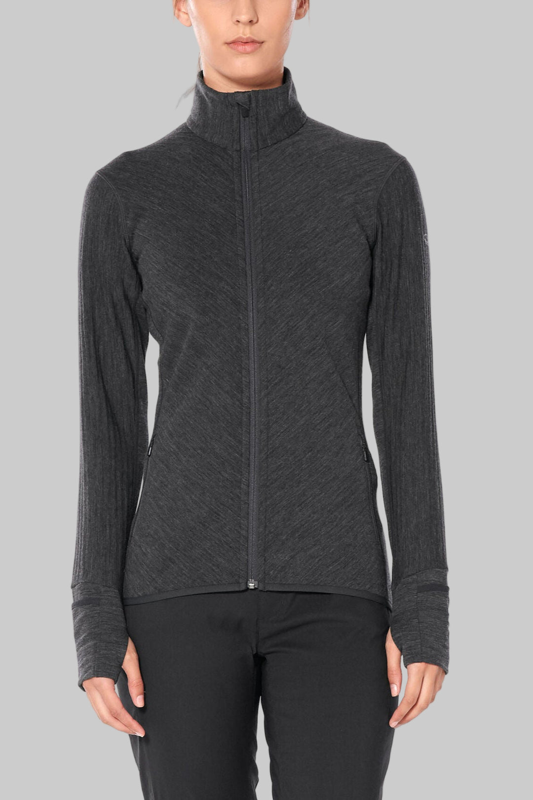 Womens Descender LS Zip  Jet Heather 103900