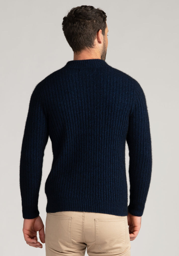 Mens Cable Half Zip Sweater Zephyr 1806