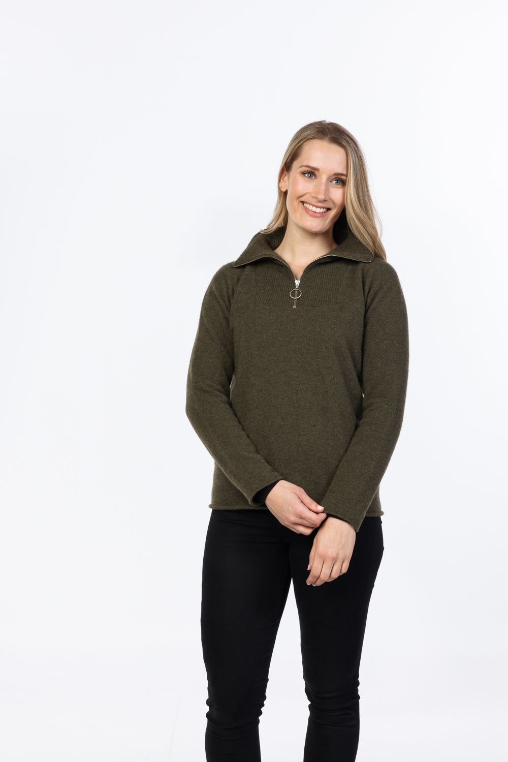 Womens Zip Neck Sweater