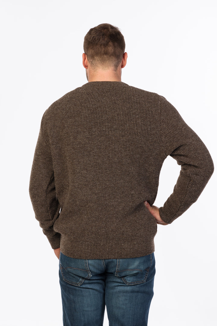 Mens Backyard Fisherman Sweater Natural Brown MS1526