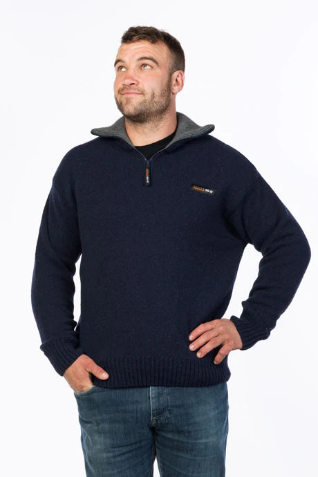Mens Tasman Half Zip Navy MS1645