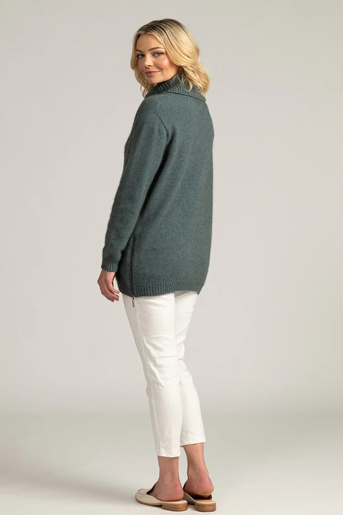 Womens Zip Tunic Sweater Feather 1993