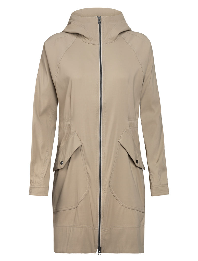 Womens Briar Hooded Zip Parka British Tan 105037
