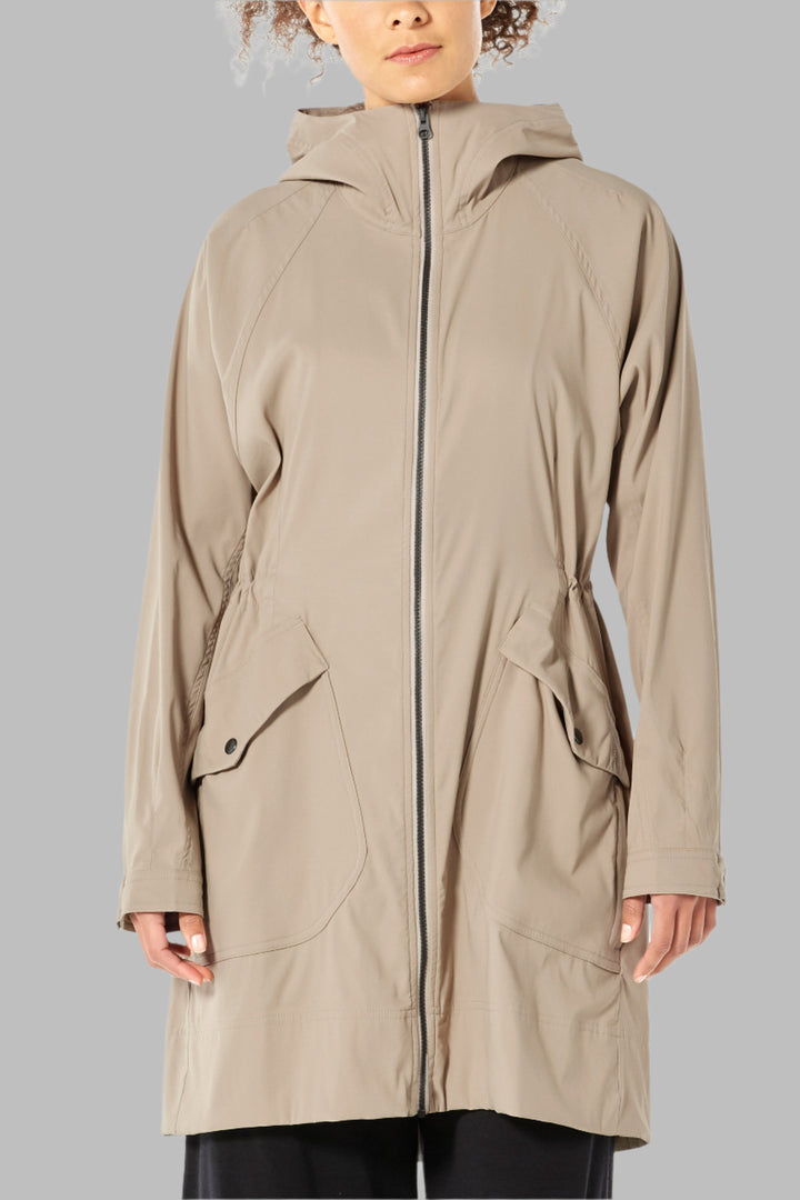 Womens Briar Hooded Zip Parka British Tan 105037