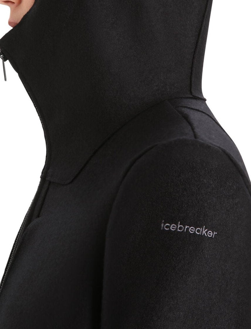 Womens Felted Merino Hooded Jacket - Black 0A56JC