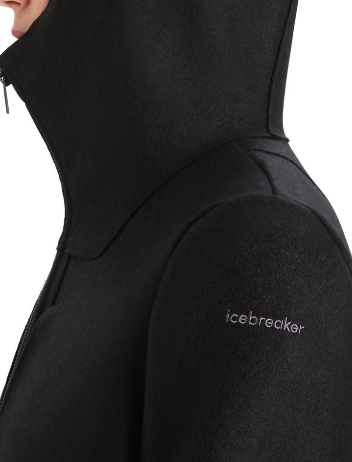 Womens Felted Merino Hooded Jacket - Black 0A56JC