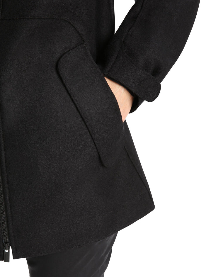 Womens Felted Merino Hooded Jacket - Black 0A56JC