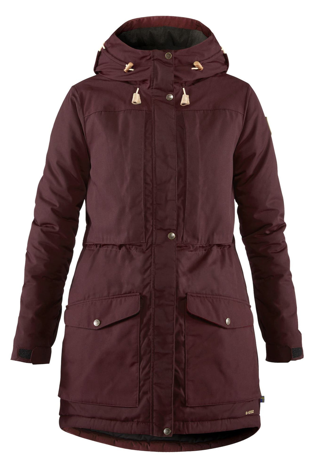 Womens Singi Wool Padded Parka - Dark Garnet CF89859