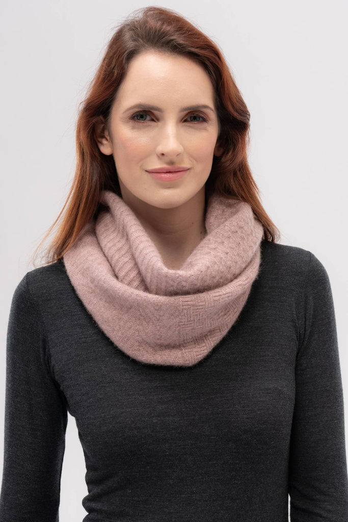 Womens Texture Loop Scarf Rose Dust 0319