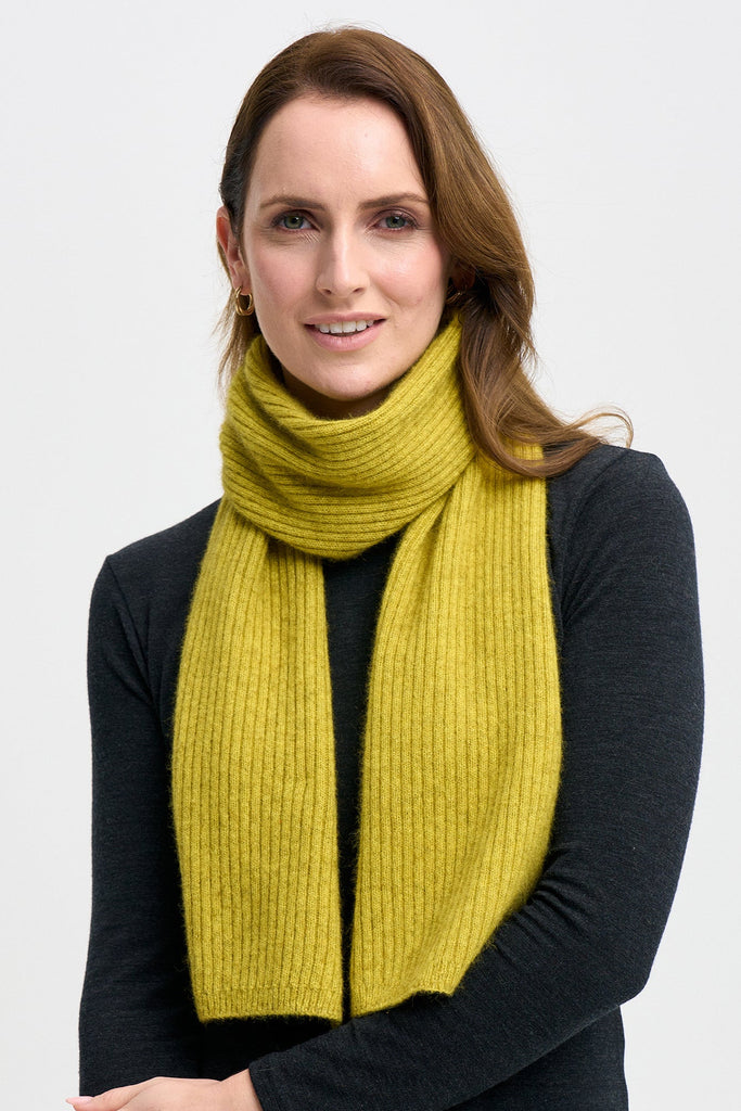 Unisex Ribbed Scarf Golden Pearl 0578