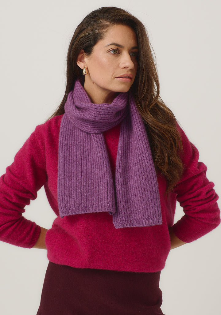 Unisex Ribbed Scarf Lilac 0578