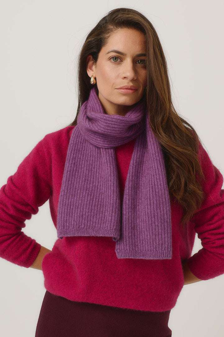 Unisex Ribbed Scarf Lilac 0578