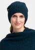 Unisex Merino Mink Slouchy Beanie Peacock/Black 0606