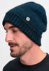 Unisex Merino Mink Slouchy Beanie Peacock/Black 0606
