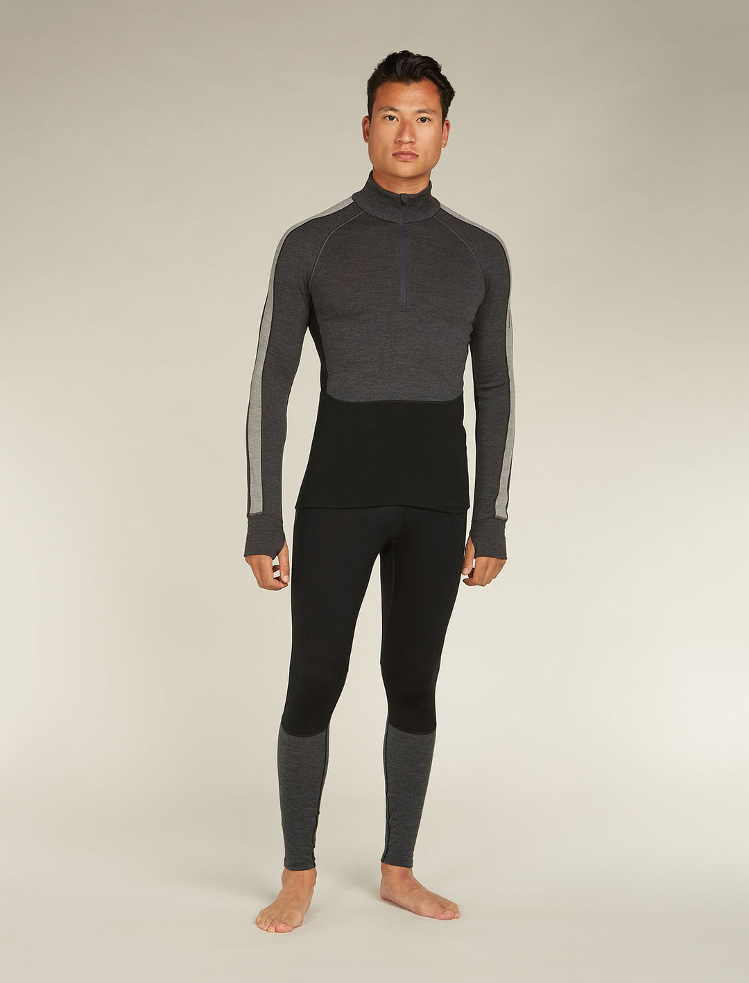 Mens 260 ZoneKnit™ LS Half Zip Thermal Top Jet HTHR / Black BA56HF
