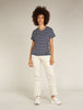 Womens Merino Blend Drayden Reversible SS Top Stripe Midnight Navy snow 0A56JL