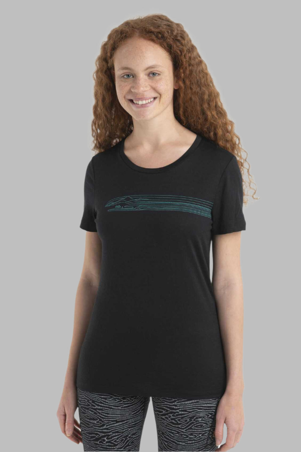 Womens Merino 150 Tech Lite II Short Sleeve T-Shirt Camping Lines