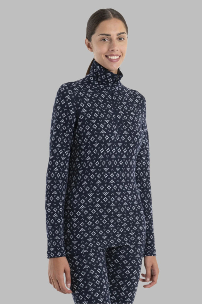 Womens Merino 260 Vertex LS Half Zip Thermal Top First Snow Midnight Navy/Snow 0A56V3