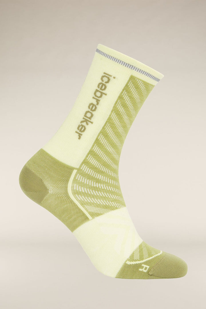 Womens Merino Blend Run+ Ultralight Crew Socks Olive/Citrine 0A56VM
