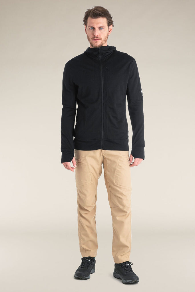 Mens Merino 260 Quantum Long Sleeve Zip Hoodie Black  BA56W2