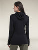 Womens Merino 260 Quantum Long Sleeve Zip Hoodie Black BA56XR