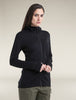 Womens Merino 260 Quantum Long Sleeve Zip Hoodie Black BA56XR