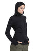 Womens Merino 260 Quantum Long Sleeve Zip Hoodie Black BA56XR