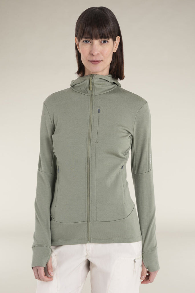 Womens Merino 260 Quantum Long Sleeve Zip Hoodie Lichen BA56XR