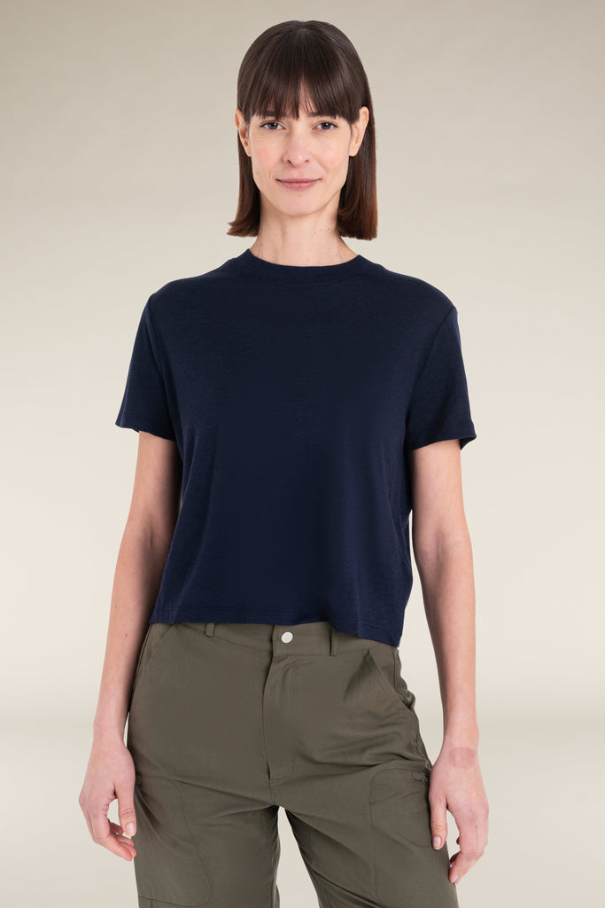 Womens Merino 150 Tech Lite SS Crop T-Shirt Midnight Navy 0A56Y2