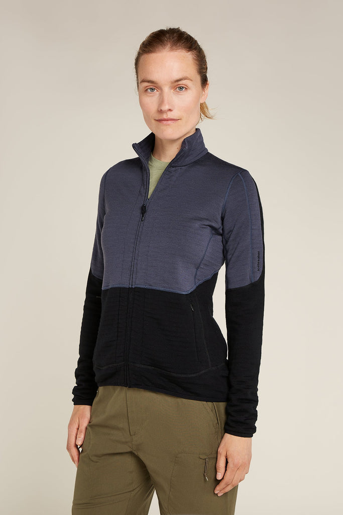 Womens Merino 400 RealFleece™ Descender LS Zip Jacket Graphite Black 0A571P