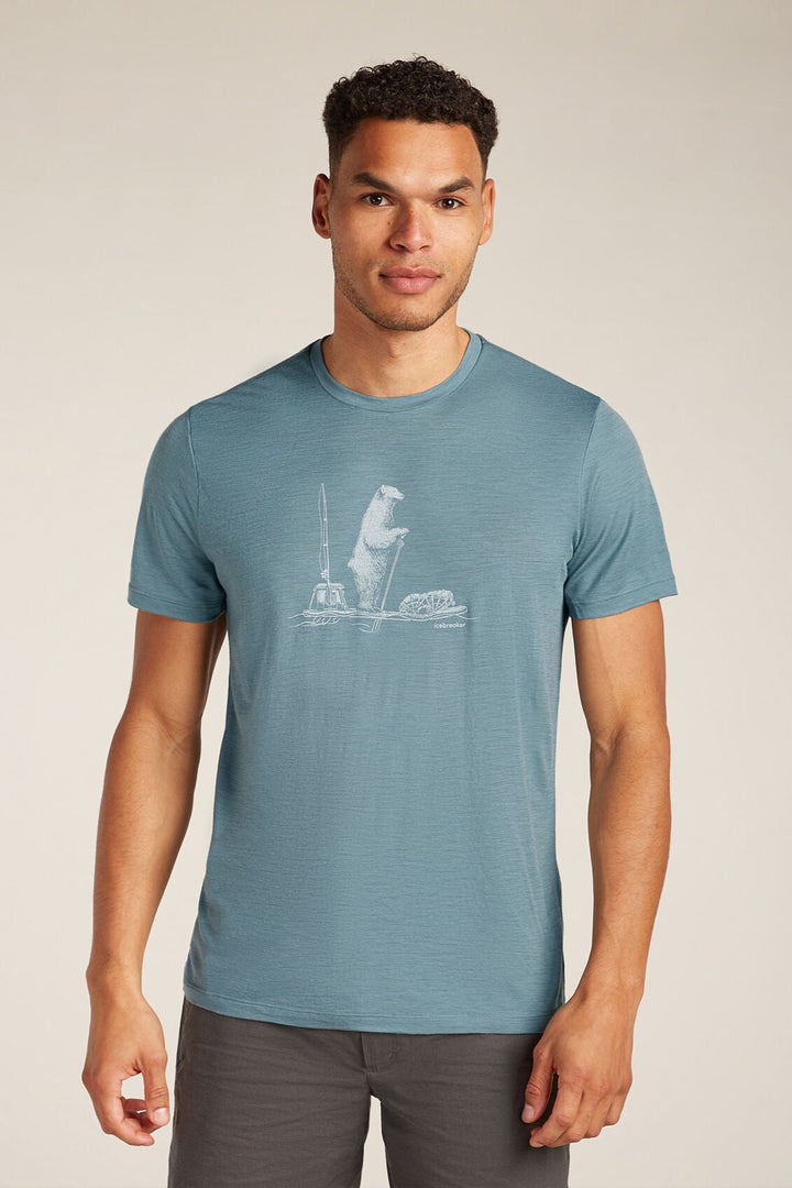 Mens Merino 150 Tech Lite Short Sleeve T-Shirt Polar Paddle Blue Ash 0A572X