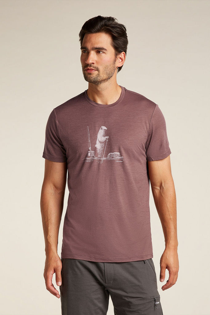 Mens Merino 150 Tech Lite Short Sleeve T-Shirt Polar Paddle Carob 0A572X